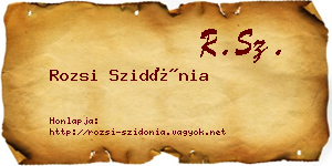 Rozsi Szidónia névjegykártya